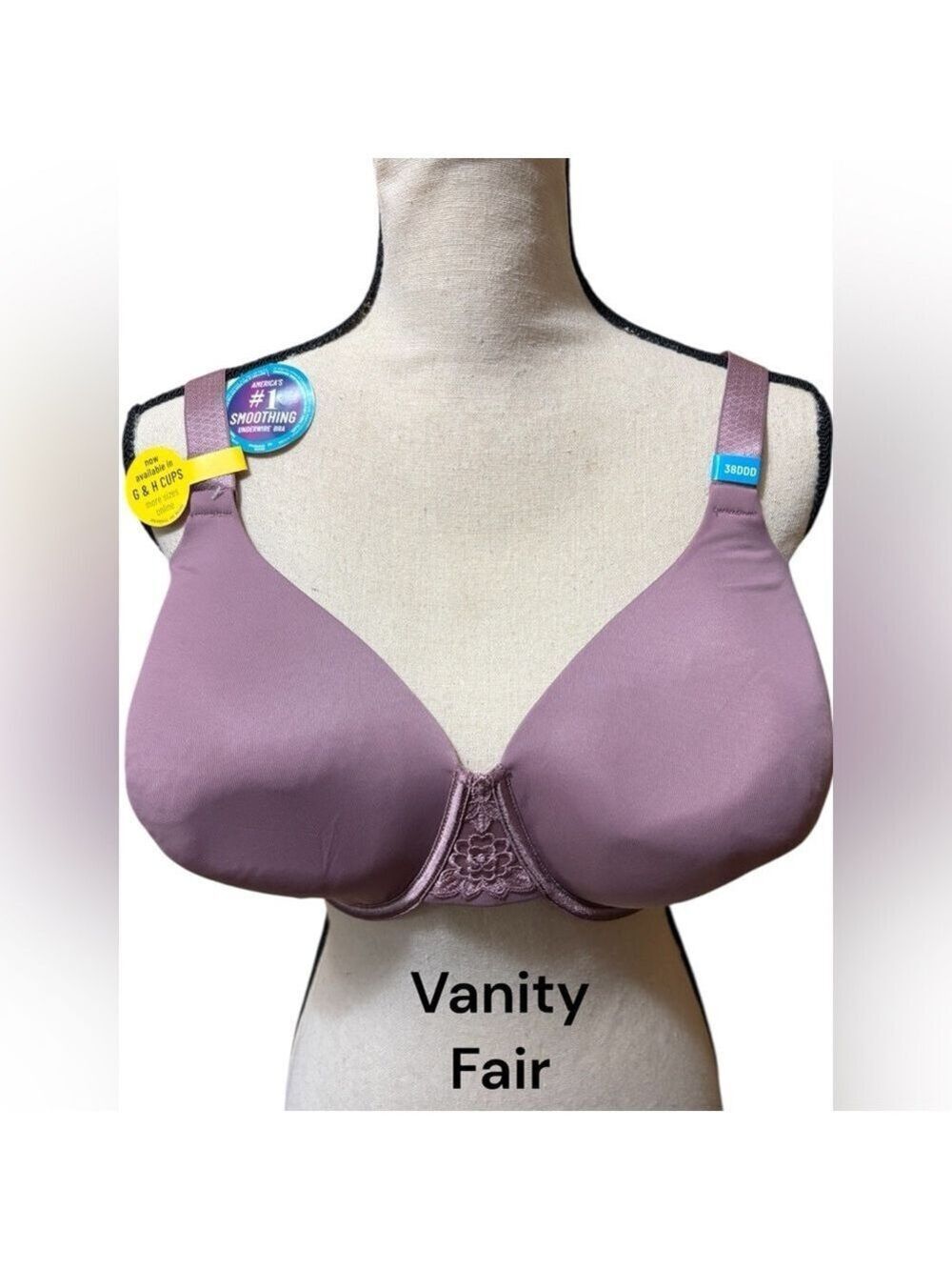 Vanity Fair-NWT 38DDD Beauty Back/
Minimizer. Color purple . 4 hook/3 position